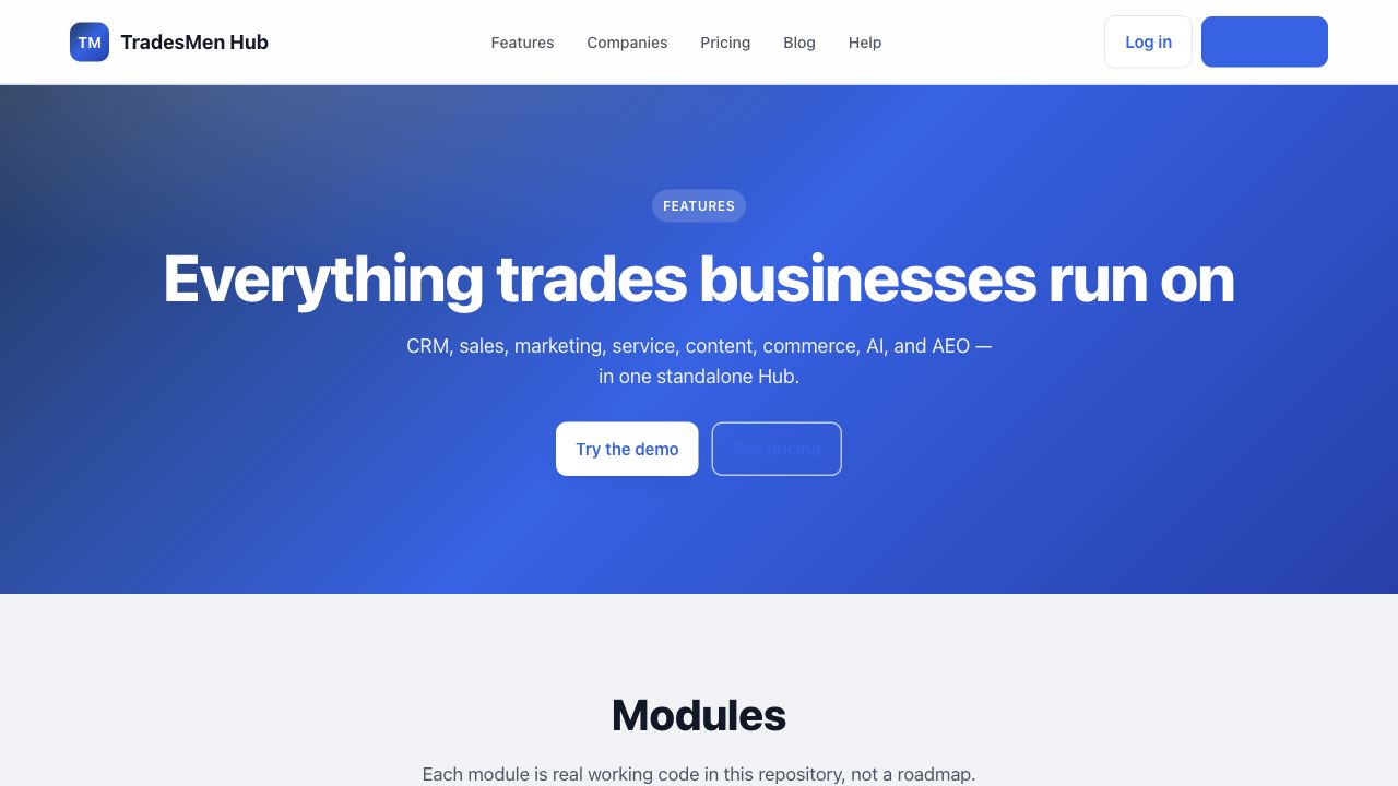 TradesMen Hub pipeline preview